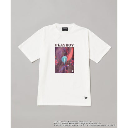 「PLAYBOY x KINGZ」コラボレーションフォトTシャツ (ホワイト)