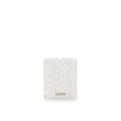 メッシュレザー　折財布 (ホワイト)