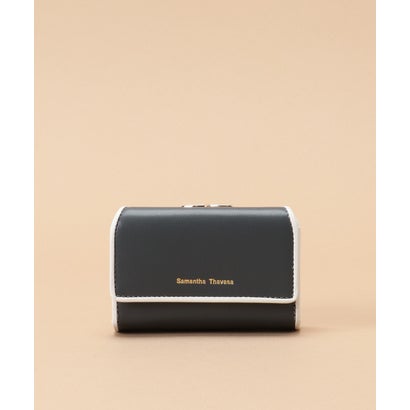 シンプルバイカラーBOX型口金財布 (グレー)