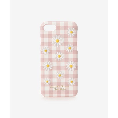 iPhone8ケース カモミール刺繍 (ピンク)