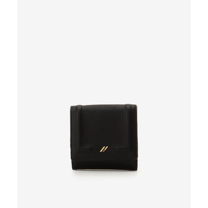 ★シンプルパンチングロゴBOX折財布 (ブラック)