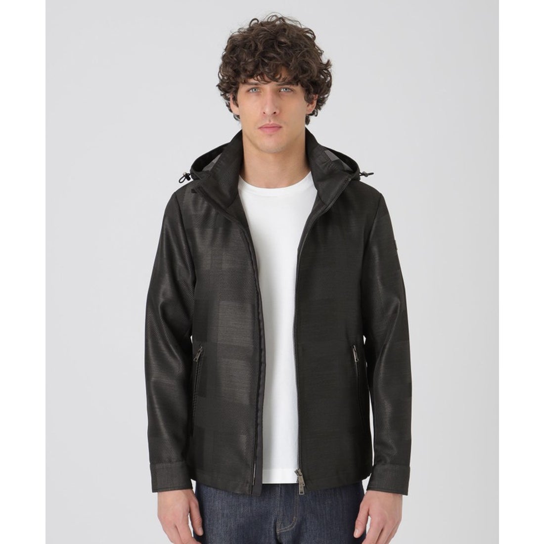 ブラックレーベル・クレストブリッジ BLACK LABEL CRESTBRIDGE シャドーチェックカルゼパーカー （チャコールグレー ...