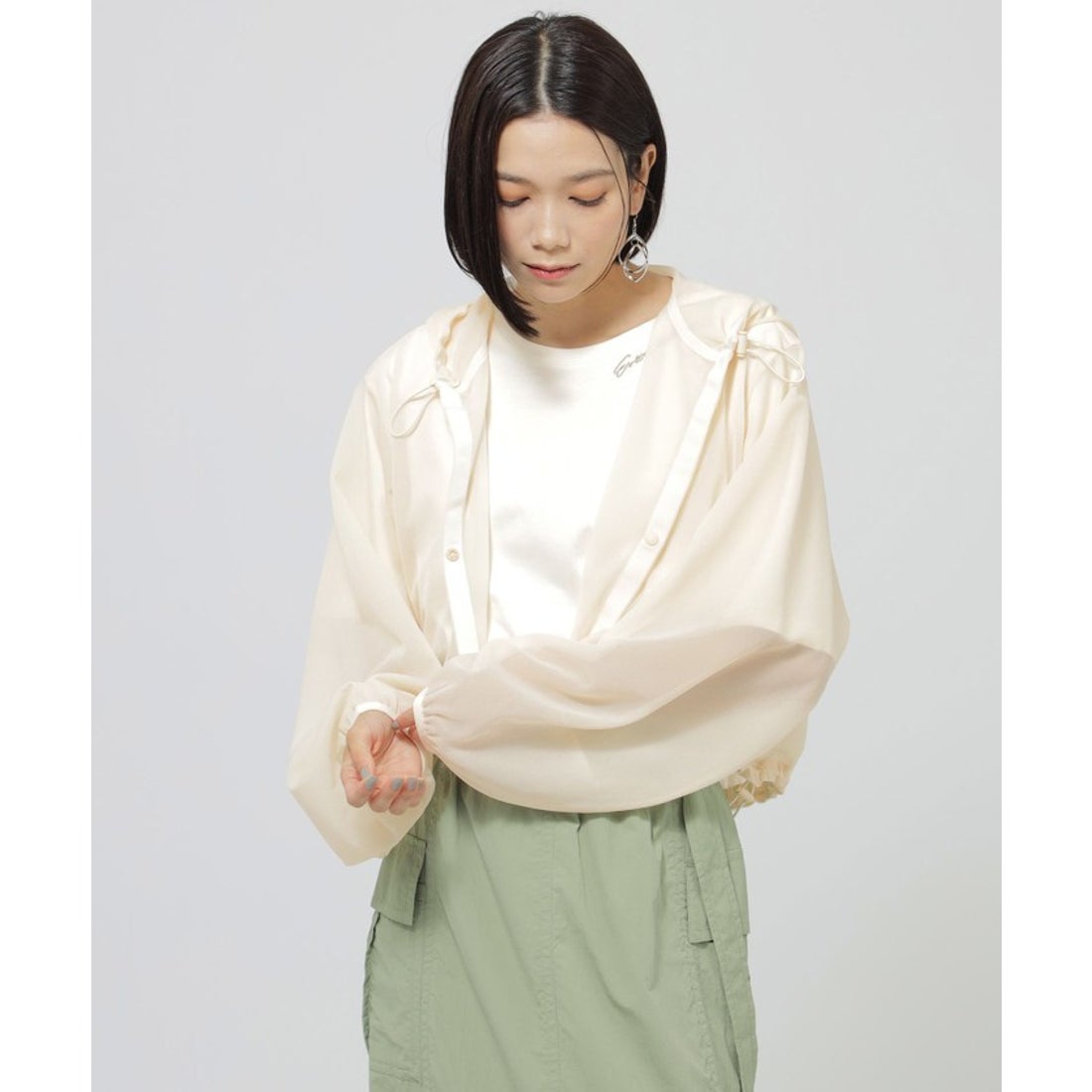 エヴェックス バイ クリツィア EVEX by KRIZIA 【夏の冷房対策に】【ウォッシャブル】シアージャージーカットブルゾン （オフ ...