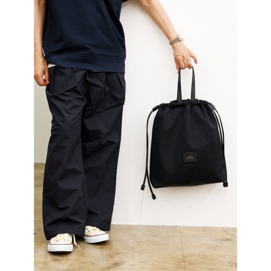 ドロー DRAW DRAWSTRING BAG LARGE 【NYLON】 （黒） -ファッション通販 FASHION WALKER