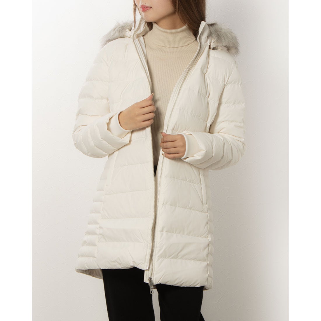 トミー ヒルフィガー TOMMY HILFIGER ファーダウンコート （ホワイト） -ファッション通販 FASHION WALKER