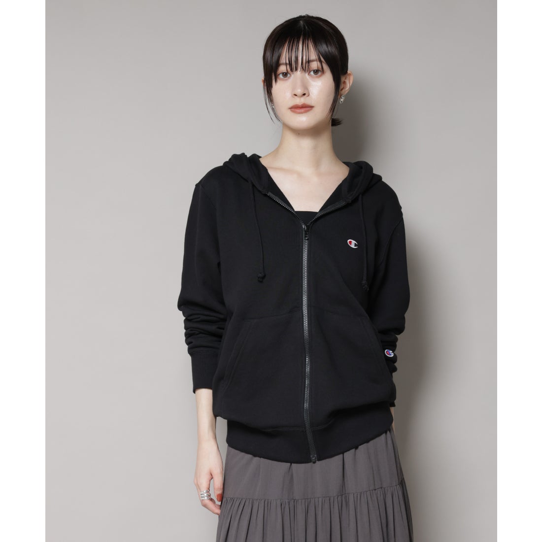 ナノ・ユニバース NANO universe ZIP HOODED SWEATSHIRT （ブラック） - ファッション通販 MAGASEEK ...