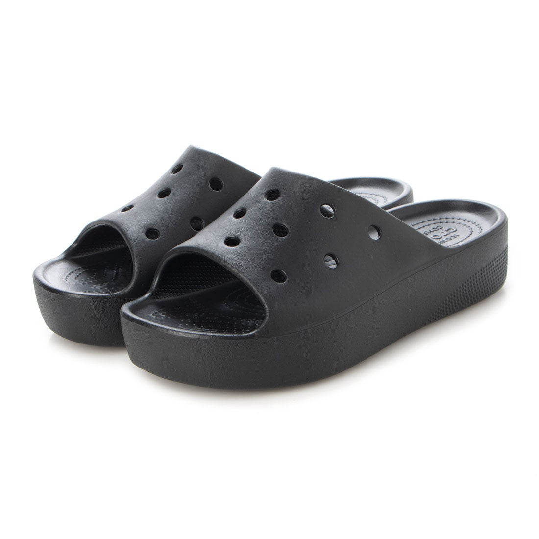 クロックス crocs レディース サンダル 厚底 クラシック プラットフォーム スライド 208180 (ブラック) -waja bazar ...