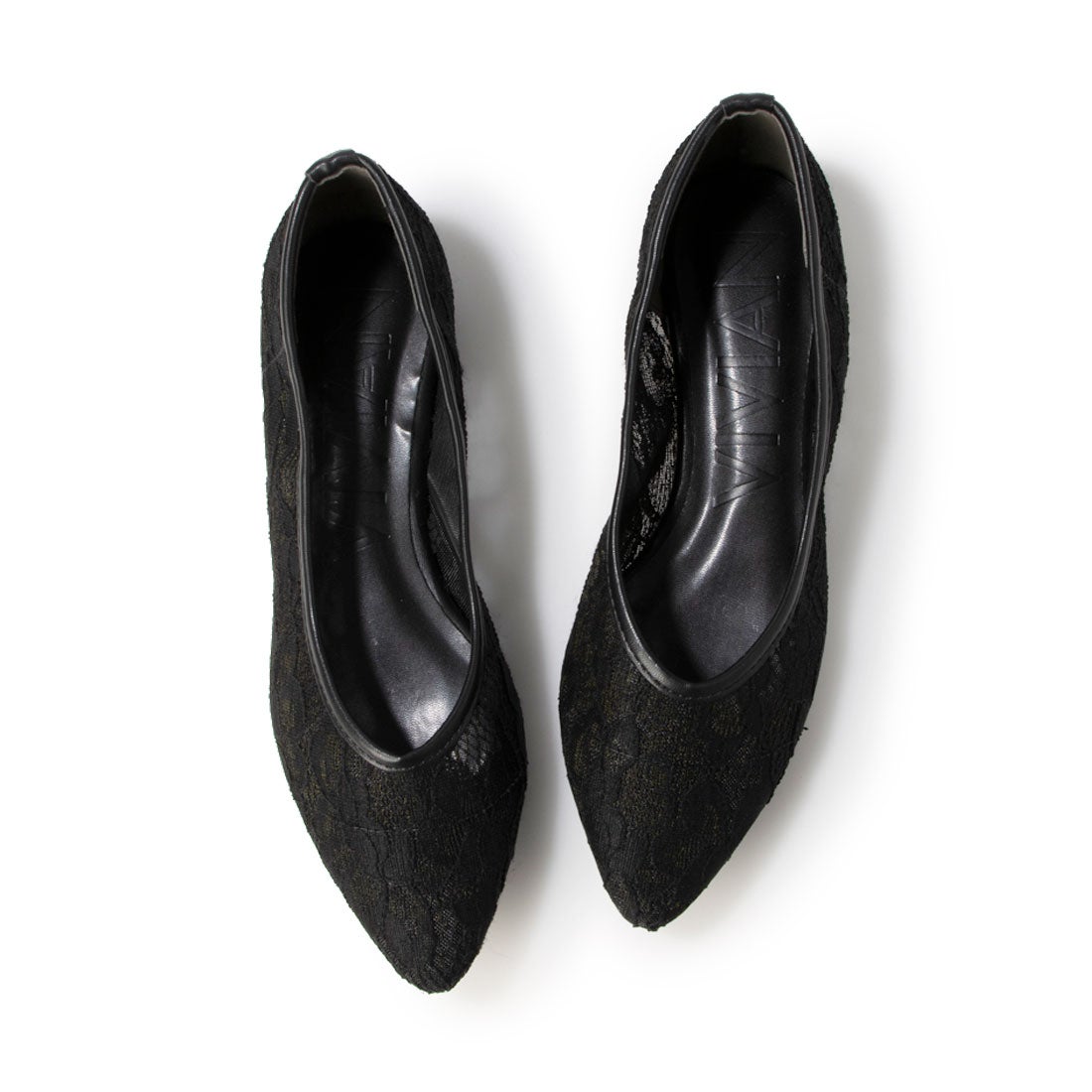 ヴィヴィアン Vivian ポインテッドトゥチュールレースフラットパンプス （ブラック） -靴＆ファッション通販 ロコンド〜自宅で試着、気軽に返品