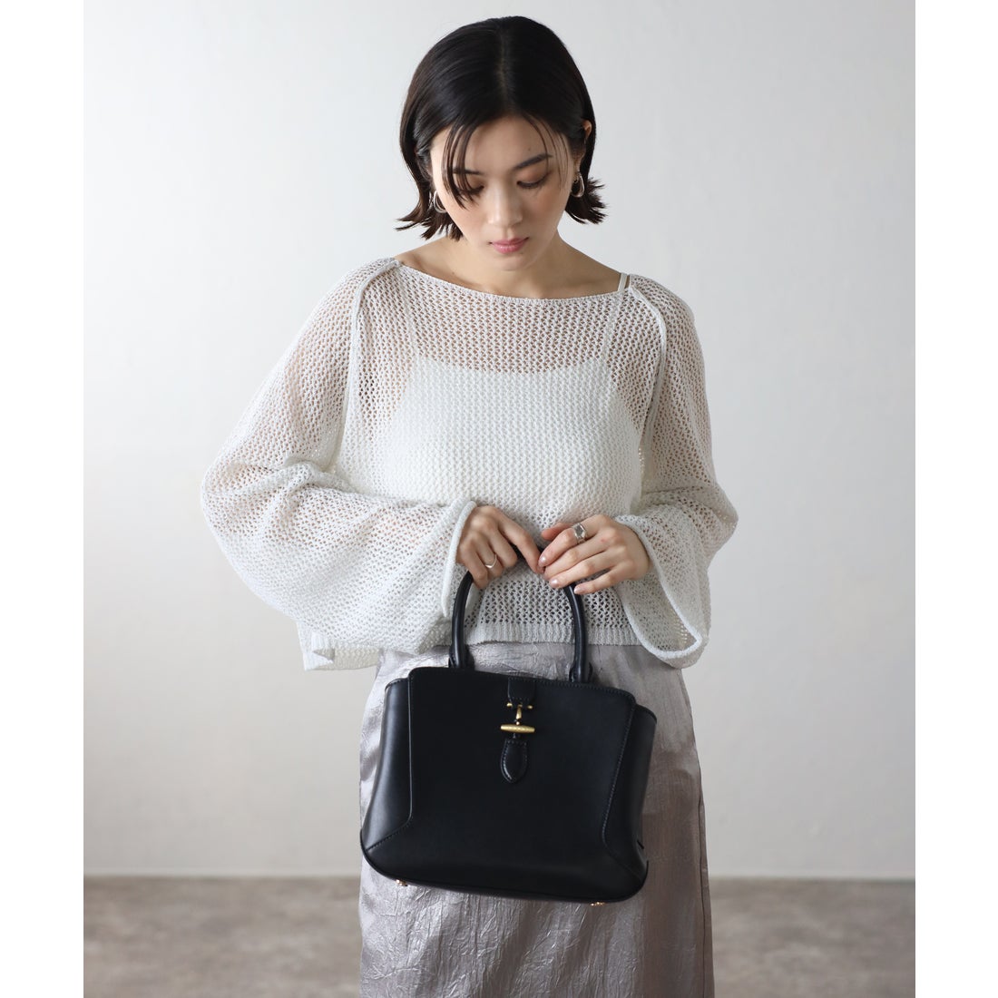 ロエカ LOEKA ショルダー付き2WAY本革トート （BLACK） -靴 