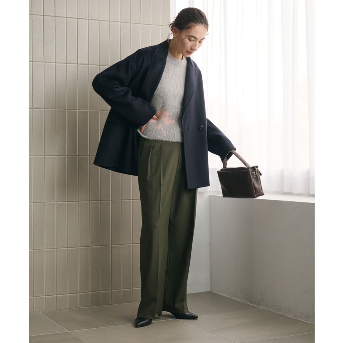 BEAUTY&YOUTH UNITED ARROWS リバー テーラード ミドルコート （BLACK