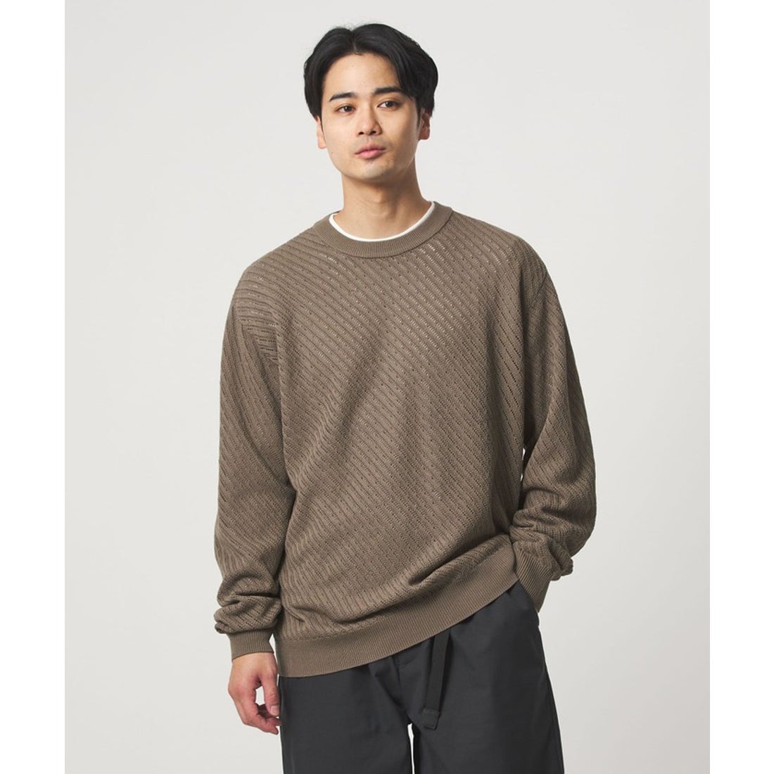 UNITED ARROWS green label relaxing メッシュ レイヤード クルーネック ニット - ファッション通販 ...