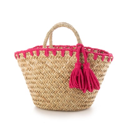 かがり編み水草カゴバッグ （ピンク）