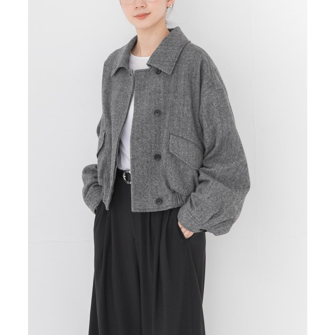 アーバンリサーチ URBAN RESEARCH ウールヘリンボーンブルゾン