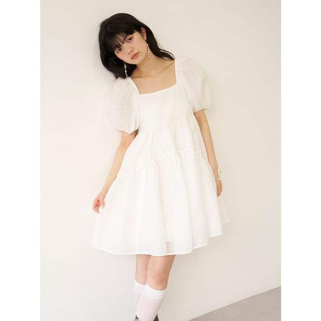 リリーブラウン LILY BROWN ジャガードボリュームバックリボンミニ
