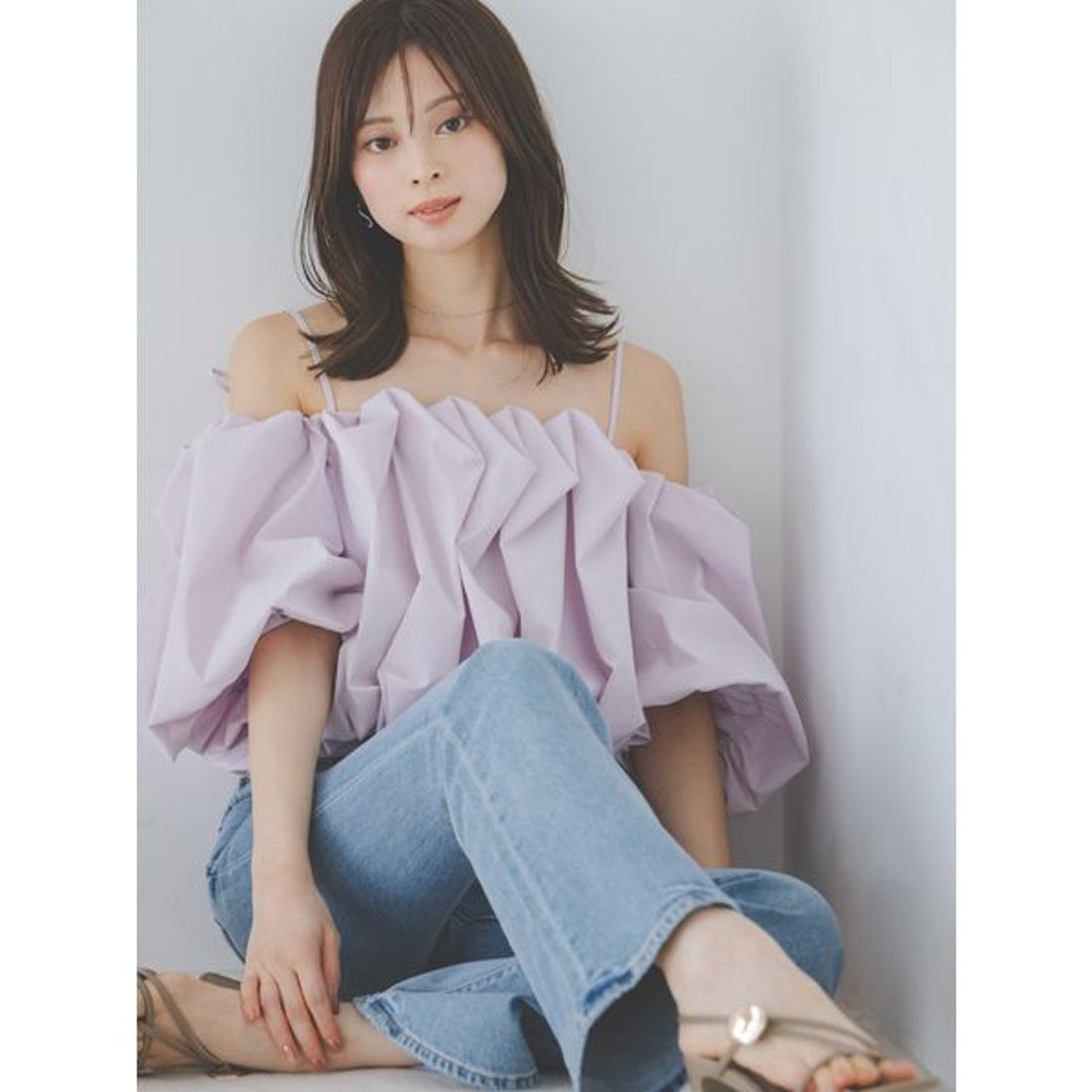 スナイデル SNIDEL オフショルタックバルーンブラウス （LILAC） - ファッション通販 d fashion