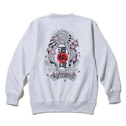 ルツボ 坩堝(RUTSUBO) サケゴクドウ クルー スウェット（酒極道 CREW SWEAT (RUTSUBO×画工遊鷹）） （ASH）｜詳細画像