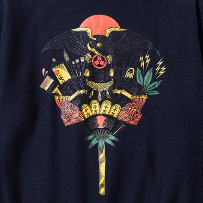 ルツボ 坩堝(RUTSUBO) クマデ プルオーバー フーディー（KUMADE PULLOVER HOODIE (RUTSUBO×画工遊鷹）） （NAVY）｜詳細画像