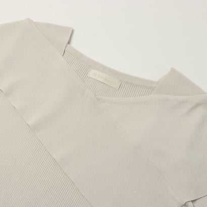 トゥエルブアジェンダ 12Twelve Agenda クロスアシメオフショル5分袖ニット （ブラック）｜詳細画像