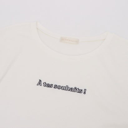 刺繍ロゴクロップドTシャツ （オフホワイト）｜詳細画像