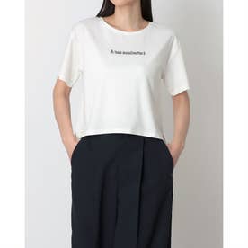 刺繍ロゴクロップドTシャツ （オフホワイト）