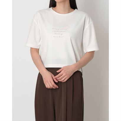 トゥエルブアジェンダ 12Twelve Agenda 線画モチーフプリントTシャツ （ピンク）｜詳細画像