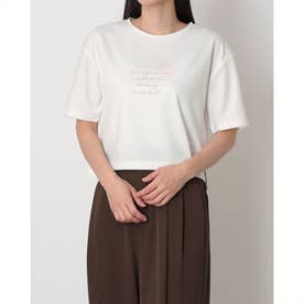 線画モチーフプリントTシャツ （ピンク）