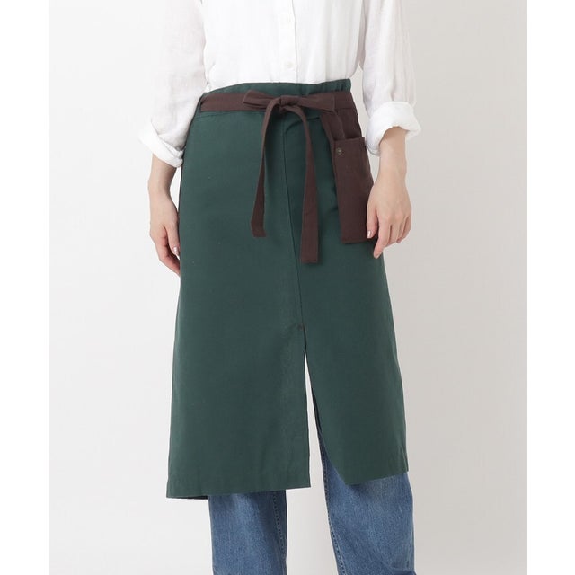 GAP ロングギャルソン リサイクルコットン グリーン×ダークブラウン （その他）