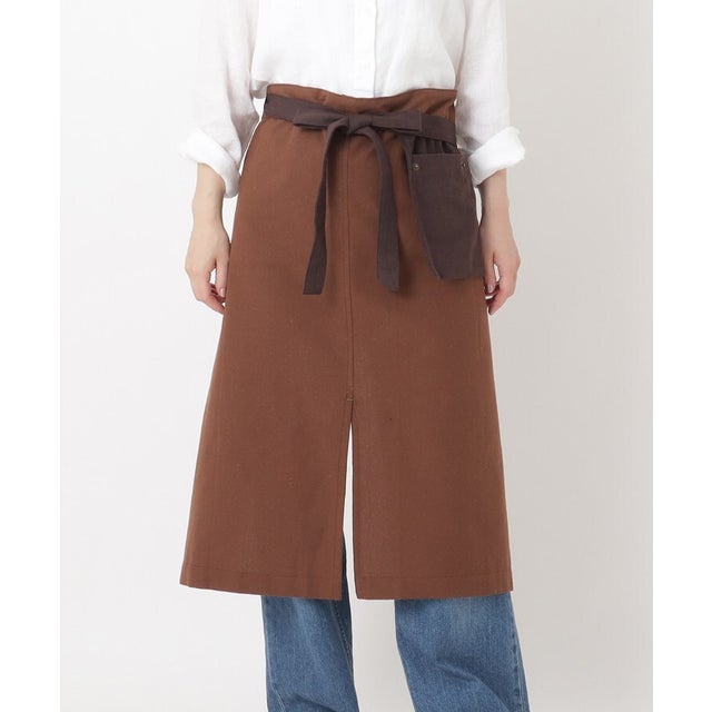 GAP ロングギャルソン リサイクルコットン ブラウン×ダークブラウン （その他）