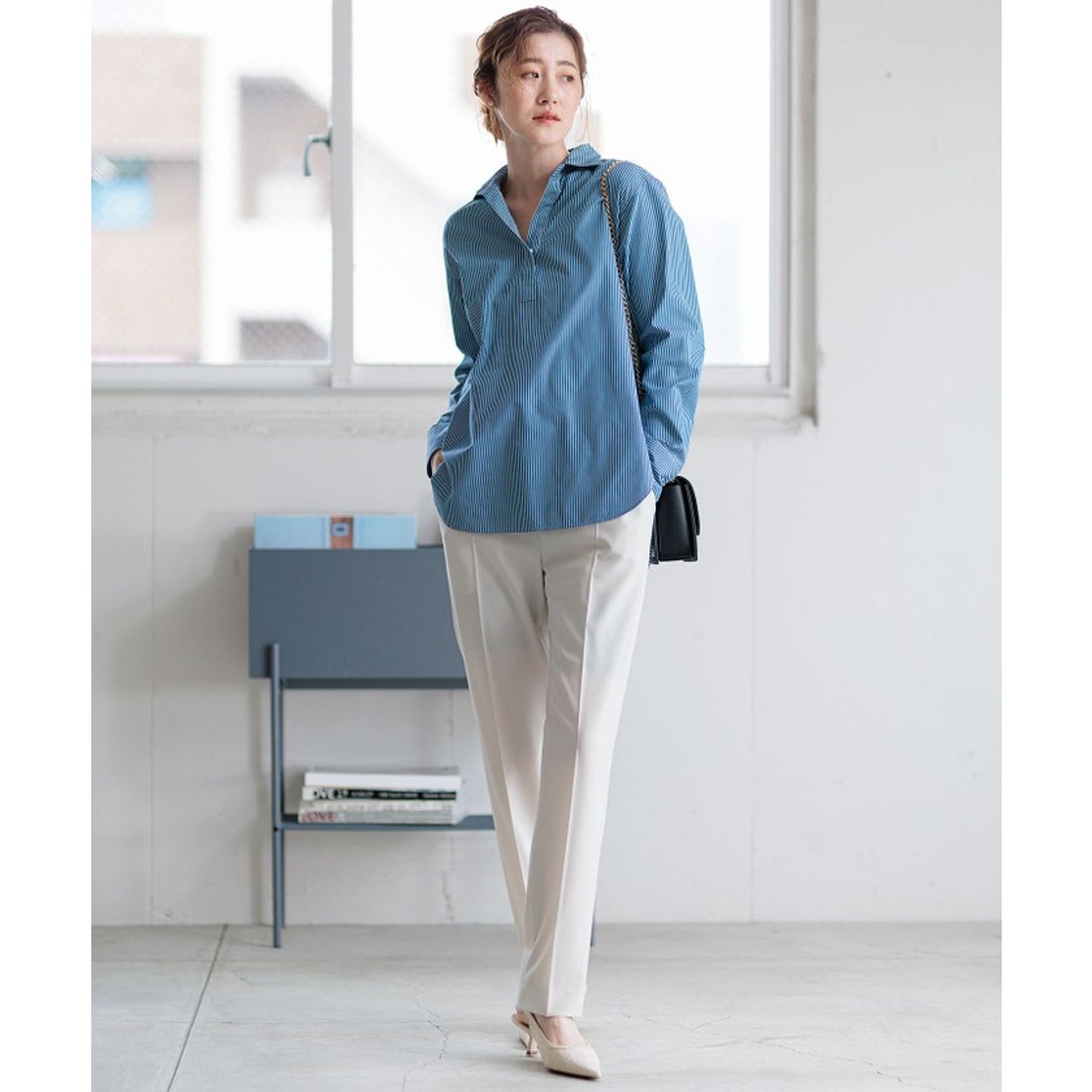 ニジュウサンク 23区 【Oggi4月号掲載/洗える】CANCLINI スキッパー 
