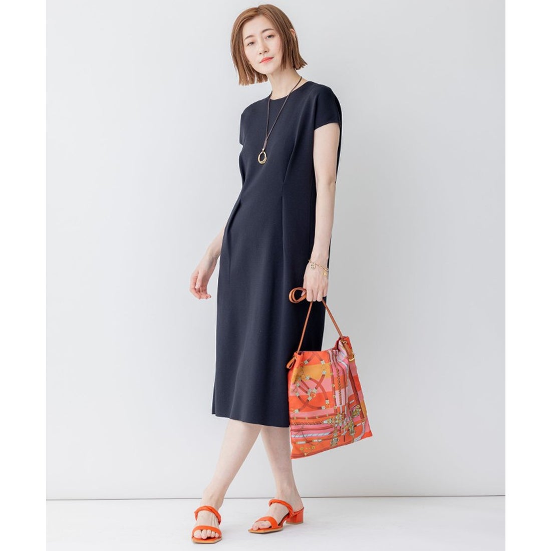 23SS 23区 【洗える】アセテートミラノリブ ニットワンピース 紺 32 ニジュウサンク 23区 【洗える】アセテートミラノリブ ニット