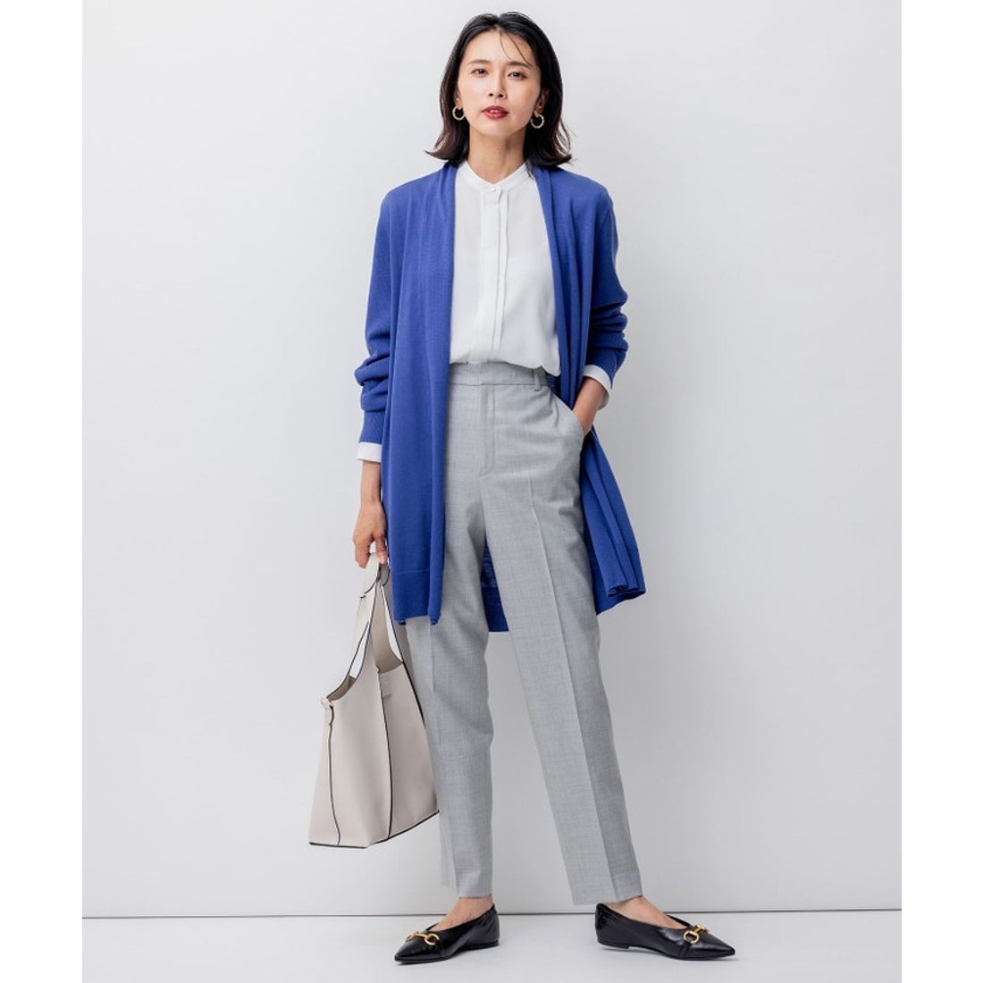 ニジュウサンク 23区 【洗える】サステナブルウール ショールカラー 