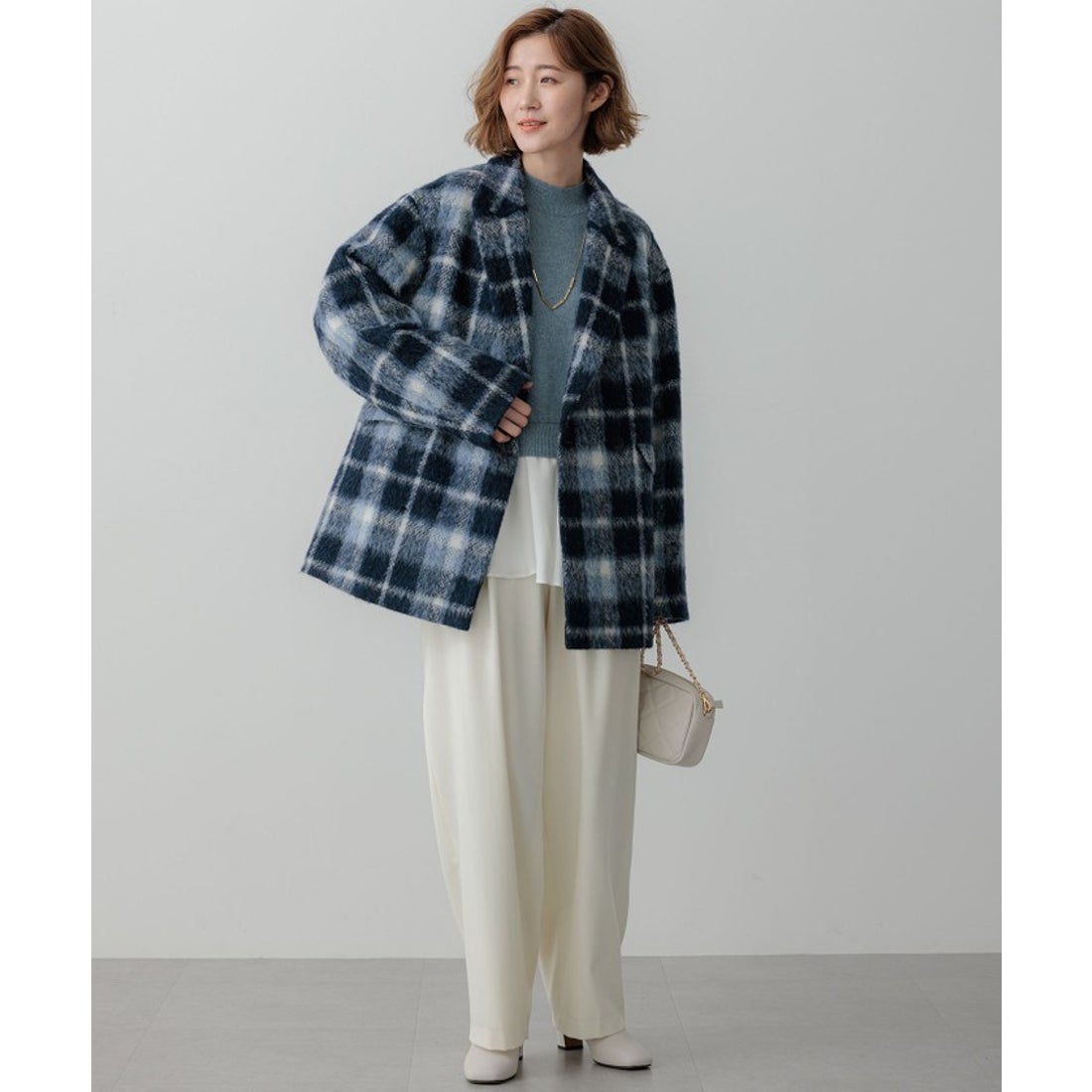 ニジュウサンク 23区 【一部店舗限定】アルパカシャギーチェック