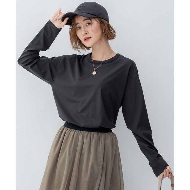 【カタログ掲載/新色追加】コットンベアジャージー ロング Tシャツ （グレー系）