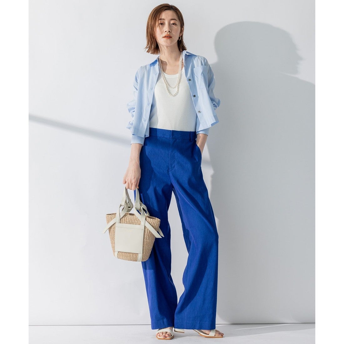 23区 【CLASSY.コラボ/洗える】シャツアンサンブル ワンピース 