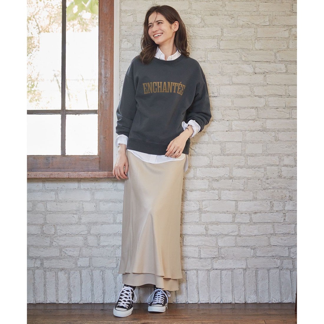 23区 【SLOW/一部店舗限定】ヴィンテージカレッジスウェット （グレー 