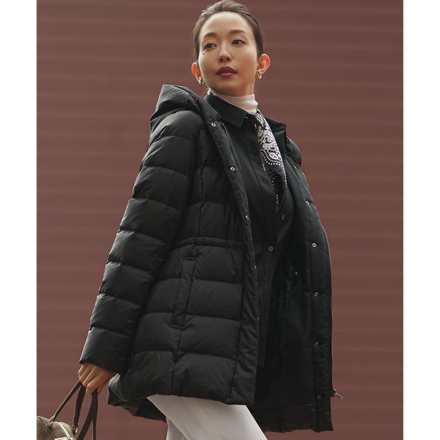 【洗える】シレータフタ ショート ダウンコート （ブラック系）