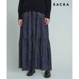 【SACRA】ブラードペイズリー スカート （パープル系5）