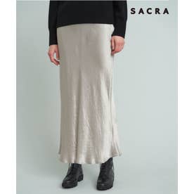 【SACRA】アセテートサテン スカート （[23区別注]ベージュ系）