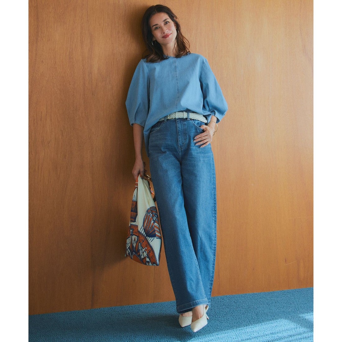 23区 【洗える】23区DENIM ライトダンガリー ブラウス （ライト 