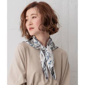 【manipuri】サラサシルク スカーフ (65cm) （グレープリント）