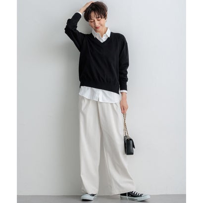 【SLOW/一部店舗限定】ソフトコーデュロイ ワイドパンツ （グレー系）｜詳細画像