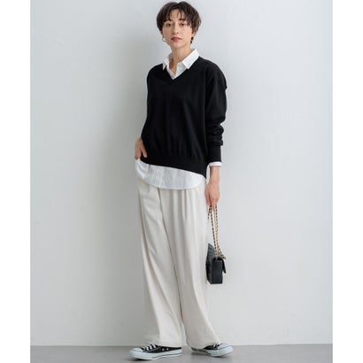 【SLOW/一部店舗限定】ソフトコーデュロイ ワイドパンツ （グレー系）｜詳細画像