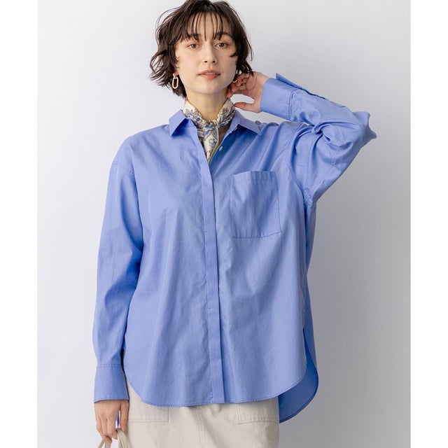 CANCLINI シャーティング ルーズフィットシャツ （ブルー系）