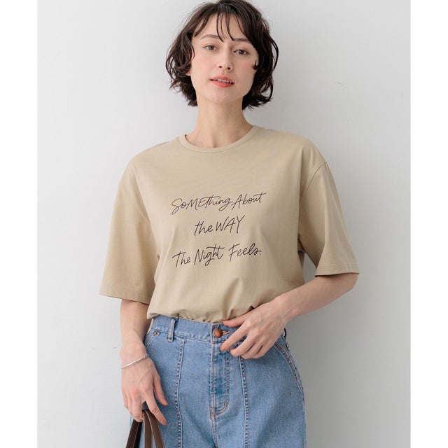 【SLOW/一部店舗限定】ヴィンテージライク ロゴ Tシャツ （ベージュ系）