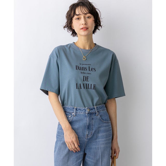 シャツテール ロゴTEE （ダルブルー×ネイビー）