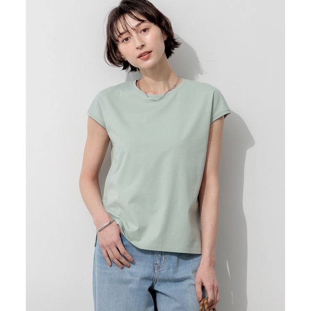 ハイエンド フレンチスリーブ Tシャツ （ライトグリーン系）