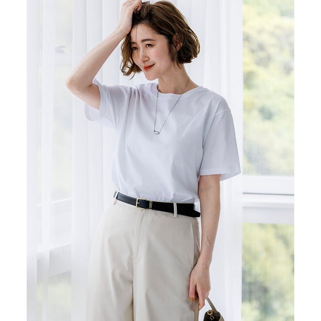 シルキータッチ ベーシック Tシャツ （ホワイト系）