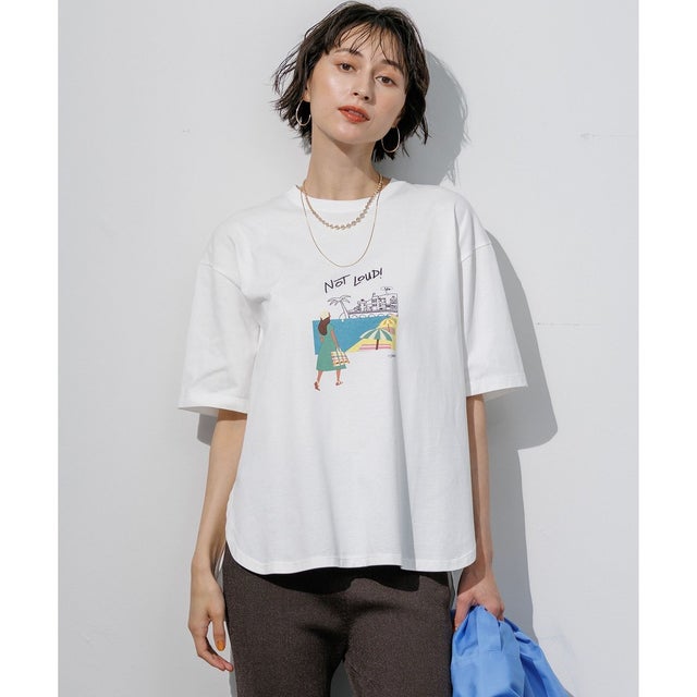 Lauren Rolwing コラボ グラフィックプリント リラクシー Tシャツ （オフ）