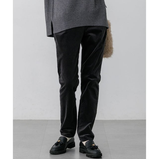 DENIM ベルベットストレッチ スキニーパンツ （グレー系）