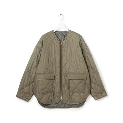 【SLOW/一部店舗限定】ノーカラー パデットアウター （カーキ系）｜詳細画像